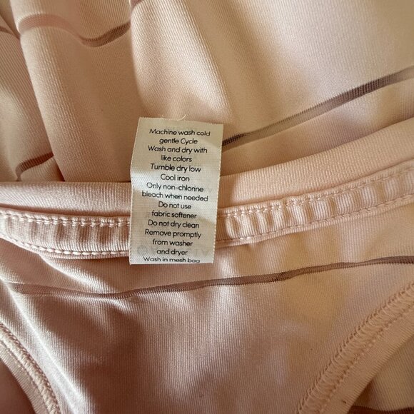 Women's XL Athleta Stripe Mesh Chi Tank Light Pink Racer Back - Picture 8 of 9